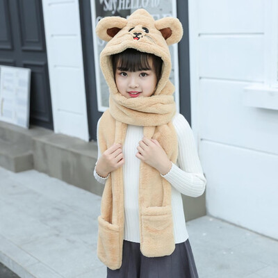 

Fashion Printed Long Scarf Cozy Soft Solid Print Childrens Scarves Cartoon Animal Embroidery Childrens Gloves Hat Scarf