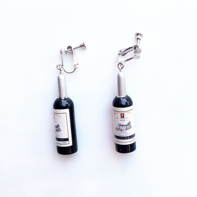 

Funny Simulation Wine Bottle Earrings Personality Punk Earrings Gift Trendy