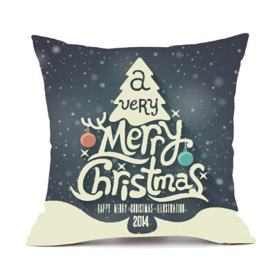 

Tailored Merry Christmas Pillow Cases Cotton Linen Sofa Cushion Cover Home Decor