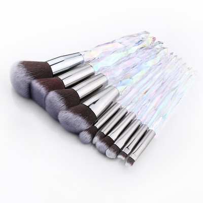 

10pcs Crystal Handle Makeup Brushes Set Loose Powder Eyeshadow Foundation Lip Blush Brush Kit Beauty Makeup Set