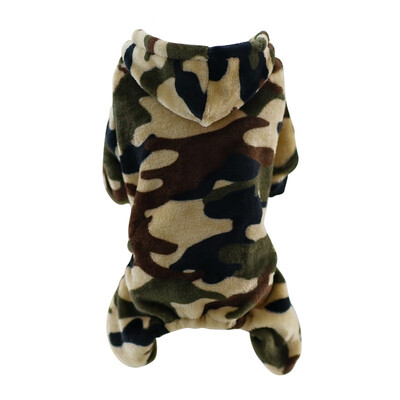 

Camouflage Fleece Pet Dog Clothes Double Suede Four-legged Clothes With Hood Clothes For Ropa Para Perro French Bulldog Pug