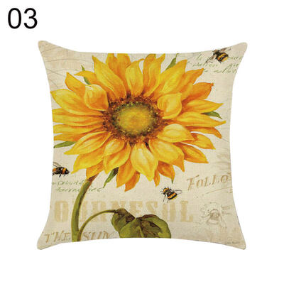

Sunflower Double-sided Digital Printing Pillow Case Cushion Cover Office Decor