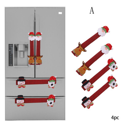 

Tailored 4pcs Christmas Refrigerator Door Handle Cover Kitchen Appliances Glove Protector