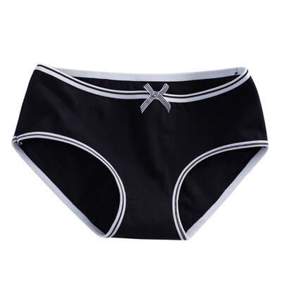 

2019 Womens Briefs Comfortable Cotton Mid-waist Lingerie Lace Japanese Girl Candy Color Underwear