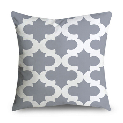 

Cushion Cover Throw Pillowcase Pattern Grey Retro Geometric Print 45 X 45cm