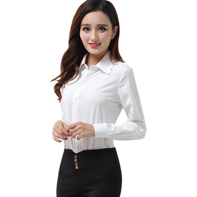 

Women White Office Shirt Long Sleeve Fashion Spring Autumn Shirts Slim Blouses