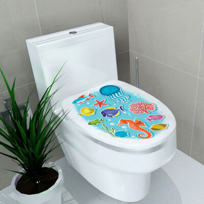 

Bathroom Stickers Toilet Seat Stickers Home Decor Waterproof Painting Bathroom Decal Removable Wall Stickers Chic