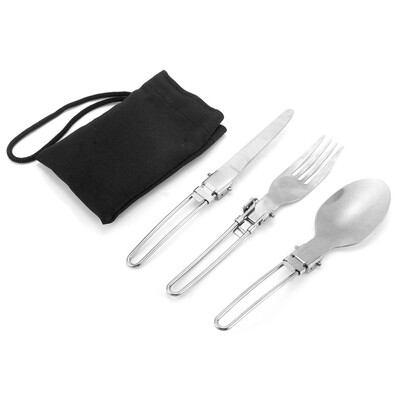 

Mini office depot Picnic Outdoor Kitchen Metal Knife Fork Camping Cutlery Portable