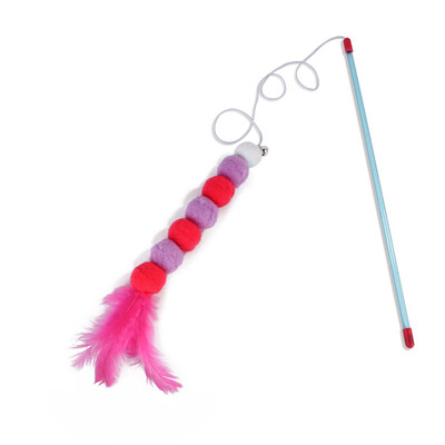 

Gobestart Kitten Cat Toy Interactive Toy Soft Feather And Bell Beading Cat Toy