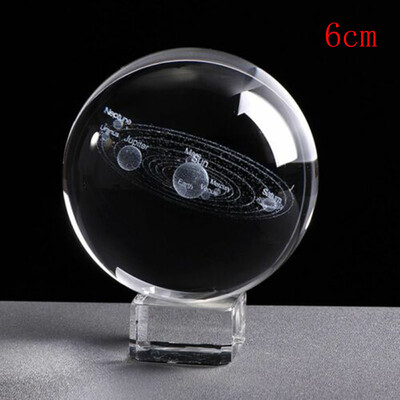 

Toponeto 3D Solar System crystal ball Engraved Solar System Miniature Planets Model