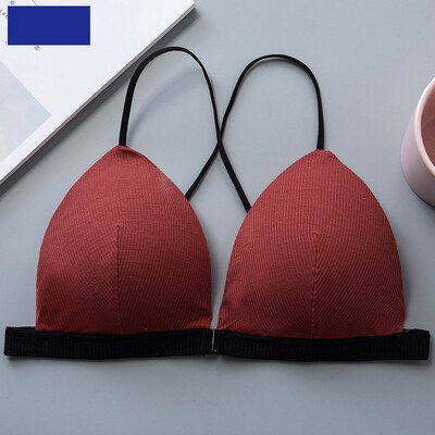 

Sexy Women Lingerie Front Closure Bra Wire Free Solid Color Cross Back Beauty Back Bra Comfort Breathable Underwear Bra
