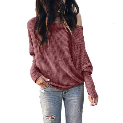 

Strapless Lantern Sleeve T-Shirt Womens Long Sleeve Simple Solid Color Casual Joker Loose Autumn New Fashion Micro Sexy