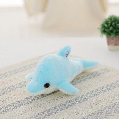 

Gobestart Cute Design Dolphin Glow LED Pillow Light Soft Cushion Gift Home Plush Children