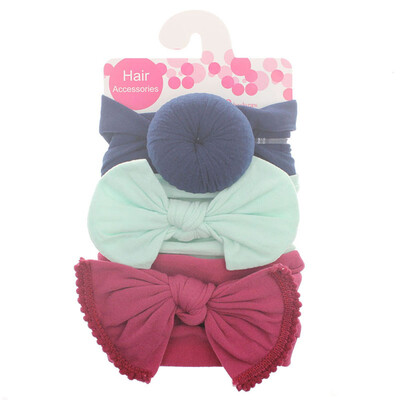 

3 Pcs Baby Girl Bowknot Elastic Headbands Holiday Party Hair Band Headwear Accessories