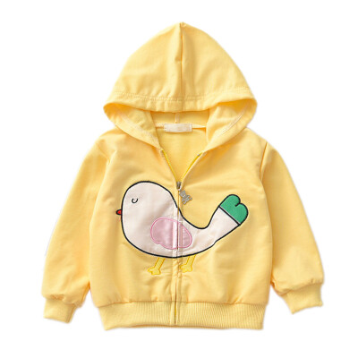 

Autumn Kids Baby Girl Outerwear Cartoon Print Casual Hoodie Zipper Sweatshirt Kids Baby Outfits Tops Clothes