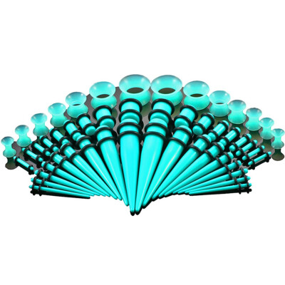 

Acrylic Ear Stretching Kit Tapers Plugs Silicone Tunnels Gauges Expander 14G-00G Jewelry 50 Pieces Set