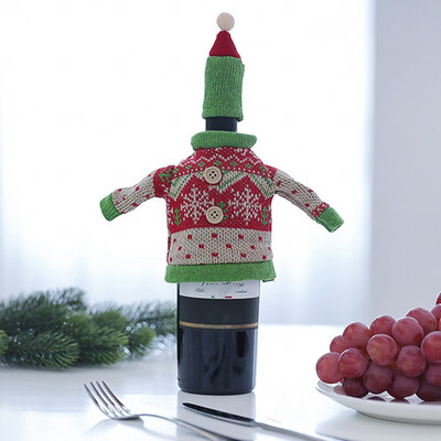 

New Creative Knitted Wine Bottle Cover Wine Bottle Cover Western Restaurant Decoration Wine Case Christmas Decorations