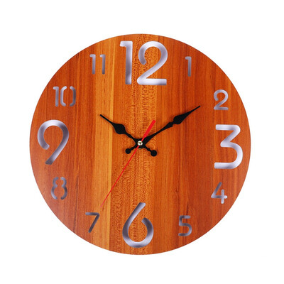 

European Wooden Wall Clock Living Room Wall Clock Round Personality Silent Wall Clock For Living Room Bedroom Decoration