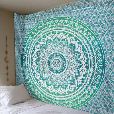 

India Mandala Tapestry Wall Hanging Macrame Wall Cloth Tapestries Psychedelic Night Sky Moon Tapestry Wall Carpet