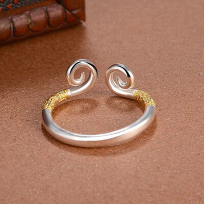 

Creative Practical Opening Couples Retro Silver Headband Monkey Carved Kings Novelty High Quality