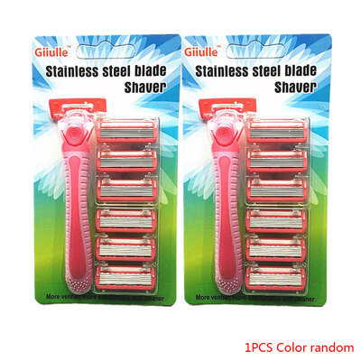 

Women Manual Leg Hair Razor Girl Stainless Steel Six-layer Shaver Set Body Arm Hair Removal Epilator