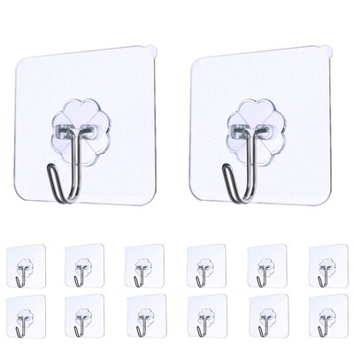 

Gobestart Strong Transparent Suction Cup Sucker Wall Hooks Hanger For Kitchen Bathroom 14pc