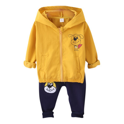 

Autumn Set Baby Boys Long Sleeve Cartoon Dog Pattern Hoodie Sweatshirt TopsPants Trouser Costume Set