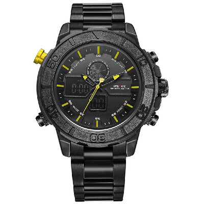 

WEIDE WH6108 Dual Display Quartz Digital Luminous Men Watch Sports 3ATM Waterproof Big Dial Large Face Stopwatch Timer Week Alarm