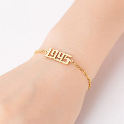 

1980-2000 Pendant Charm Bracelets Stainless Steel Chain Jewelry Gifts For Women Men Baby Child Time Past Birthday Gifts