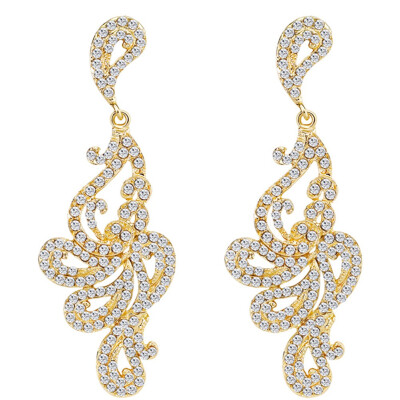 

1Pair Fashion Earrings For Women Rhinestone Long Drop Earrings Exaggeration Earrings Jewellery Accessories