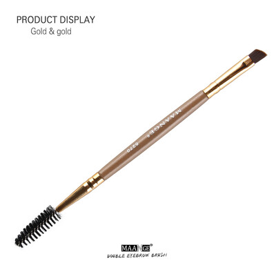 

Gobestart Duo Brow Makeup Brush Wood Handle Double Sided Eyebrow Flat Angled Brushes