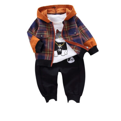 

Spring Autumn Casual Baby Boy Cartoon Printing Long Sleeve Top And Trousers Kids Two-piece Outfit Sets