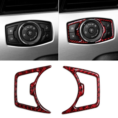 

Carbon Fiber Headlight Switch Button Frame Trim Cover For Ford Mustang 15-19