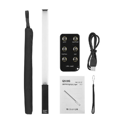 

Handhled LED Video Light Wand Dimmable Bi-color Photo LED Stick with Remote Control Carry Bag