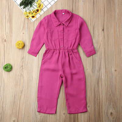 

Top Baby Kids Girls Infant Romper Jumpsuit Long Sleeve Bodysuit Outfit Set Solid