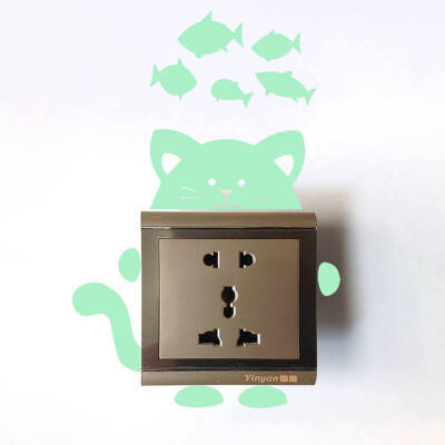 

Fluorescent Light Luminous Switch Panel Sticker Home Decor Cartoon Glowing Wall Stickers Dark Glow Decoration Sticker Paper