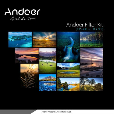 

Andoer 77mm UVCPLFLDNDND2 ND4 ND8 Photography Filter Kit Set Ultraviolet Circular-Polarizing Fluorescent Neutral Density Filt