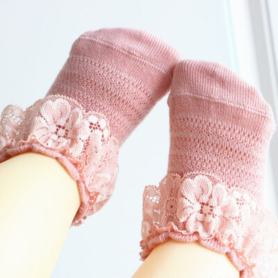

Baby Girl Cute Socks Ruffle Lace Design Cotton Short Socks Infant Children Casual Breathable Sockss
