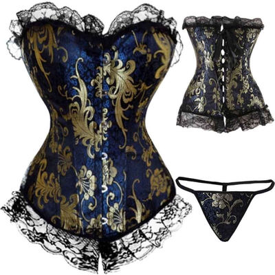 

SLIMBELLE Womens Halloween Bustier Corset Top Burlesque Basque Fancy Dress Boned Shaper