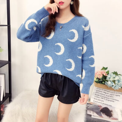 

Women print knitted sweater winter animal fashion casual long sleeve sweet female pullovers tops