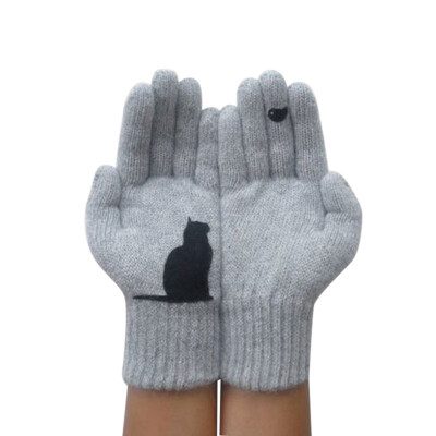 

Cashmere Knitted Gloves Women Men Kids Thick Warm Winter Full Finger Mittens Female Stretch Crochet Solid Wool Screen guantes