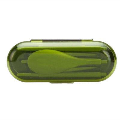 

Portable Lunch Boxes Travel Foldable Plastic Spoon Folk Flatware Cutlery Set