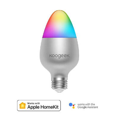 

Koogeek Wi-Fi Enabled E26 8W Color Changing Dimmable Smart LED Light Bulb Works with Apple HomeKit No hub required Support Siri Ho