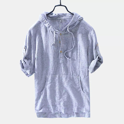 

Hot Fashion Mens Casual Baggy Solid Short Sleeve Hooded T Shirt Tops Tee Blouse