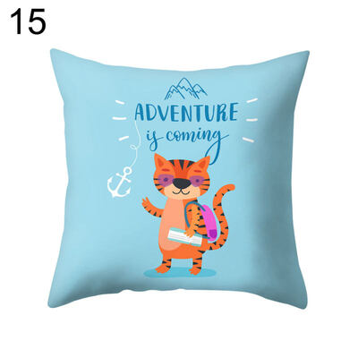 

Cartoon Elephant Tiger Animal Throw Pillow Case Cushion Cover Bedding Articles
