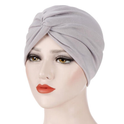 

Muslim Women Pleated Turban Hijab Cap Cancer Chemo Hat Cotton Head Scarf For Hair Loss Accessories