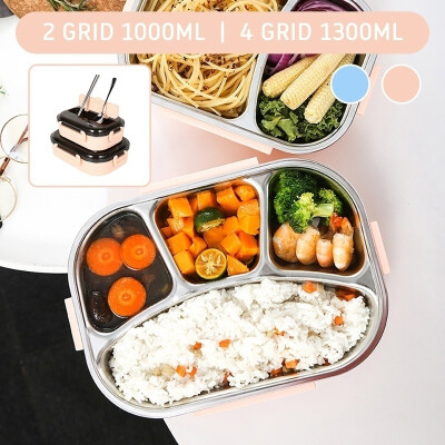 

24 Grid Portable Stainless Steel Bento Box Kitchen Leak-Proof Lunch Box Picnic Office School Food Container