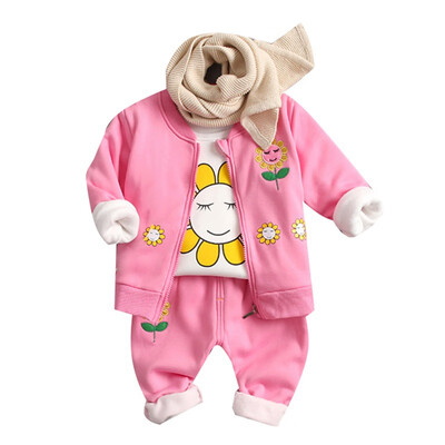 

Autumn Baby Boy Girl Long Sleeve Thicken Floral Print T-shirt Sweatshirt Trousers Casual Outfits