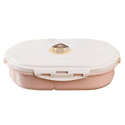 

3 Grids Wheat Straw Bento Box Food Container Microwave Food Storage Box Lunch Box