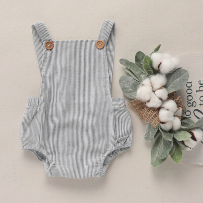 

Newborn Baby Girl Striped Romper Sleeveless Jumpsuit Playsuit Summer Baby Girls Boys Clothes